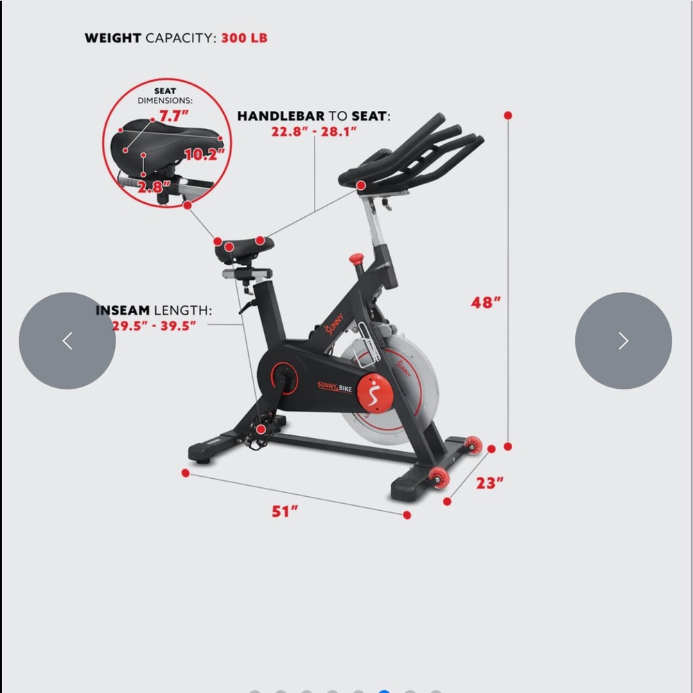 Sunny health stationary magnetic bike